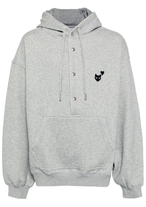 ZZERO BY SONGZIO love panther multi snap hoodies - Grey