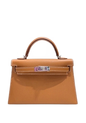 Hermès Pre-Owned 2024 Mini Gold Kelly Sellier 20 Epsom Palladium Hardware tote bag - Brown