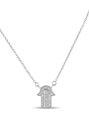 LB Exclusive 14K white gold Hamsa diamond necklace - Silver