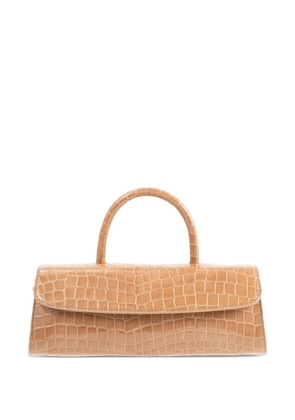 BY FAR mini Longa embossed tote bag - Neutrals