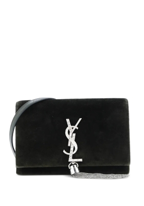 Saint Laurent Pre-Owned Classic Monogram Tassel Chain Wallet Velvet crossbody bag - Green