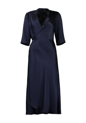 Peter Cohen wrap-effect midi dress - Blue