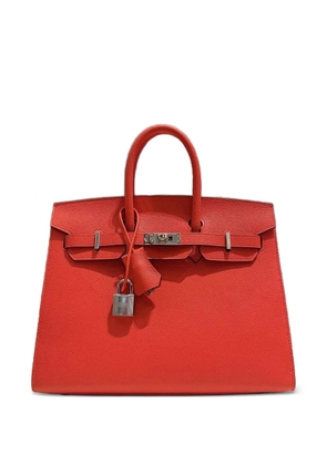 Hermès Pre-Owned 2023 Birkin Sellier 25 Epsom-leather palladium-hardware handbag - Red