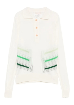 Versace Pre-Owned 2001 geometric-embroidery polo shirt - White