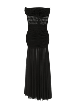 Atu Body Couture lace-panelled mesh maxi dress - Black