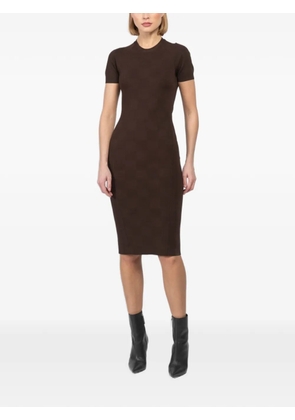 High Sport short-sleeves seam midi dress - Brown