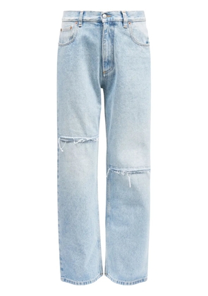 MM6 Maison Margiela distressed-effect straight-leg jeans - Blue