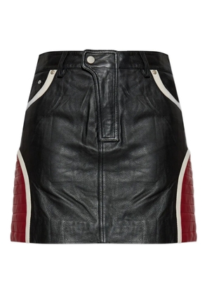 Gestuz panelled leather skirt - Black