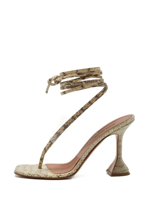 Amina Muaddi Zula snakeskin leather sandals - White