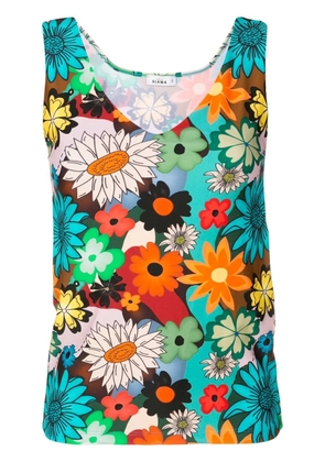 Amir Slama floral-print V-neck vest top - Multicolour