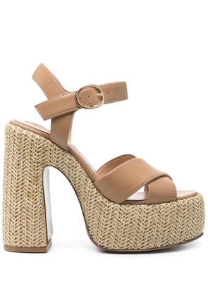 Elie Saab Trianna platform sandals - Brown
