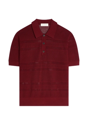 DRIES VAN NOTEN mesh polo shirt - Red