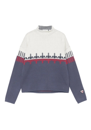 Rossignol patterned mock-neck sweater - Blue