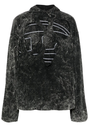 Diesel S-Mar-Peeloval cotton hoodie - Black