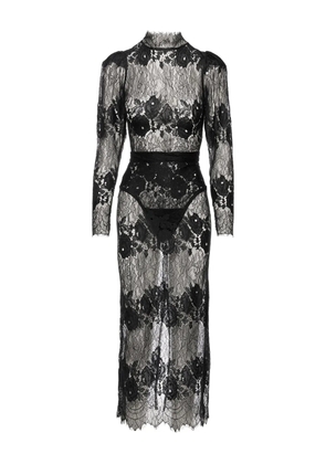 Ana Radu lace high-neck midi dress - Black