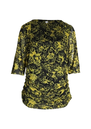 GANNI square-neck blouse - Yellow