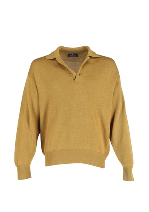 Ermenegildo Zegna Vintage ribbed-trim polo shirt - Yellow