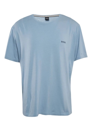 BOSS logo-embroidered T-shirt - Blue