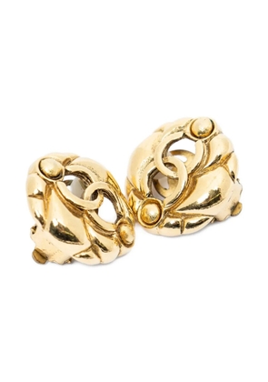 CHANEL Pre-Owned 1990s CC-logo gold-tone clip earrings