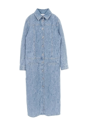 CHANEL Pre-Owned 1986-1988 Camellia-pattern midi dress - Blue