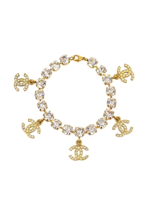 CHANEL Pre-Owned 1996 CC rhinestone-embellished bracelet - Gold