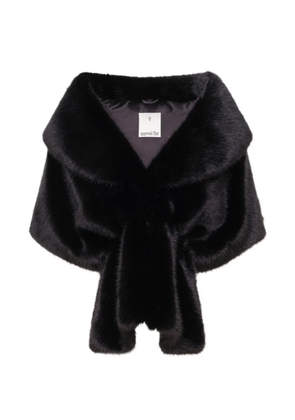 Unreal Fur Champagne wrap cape - Black