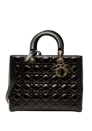 Christian Dior Pre-Owned 2012 Large Patent Cannage Lady Dior satchel - Brown
