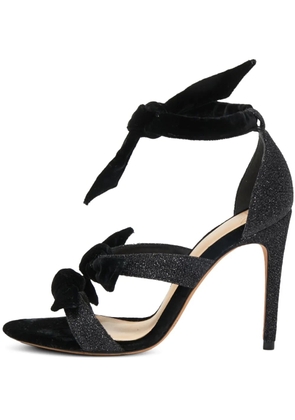 Alexandre Birman 110mm velvet bow-detail glitter sandals - Black