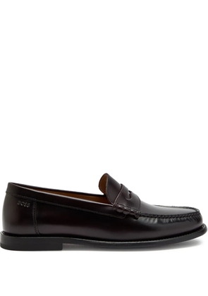 BOSS strap-detail embossed-logo loafers - Red
