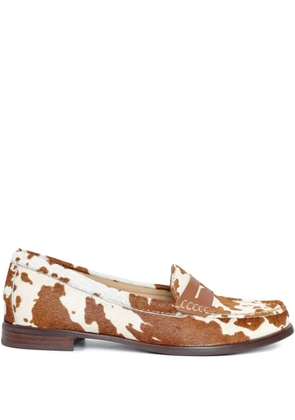 Sarah Chofakian Choux animal-print loafers - White