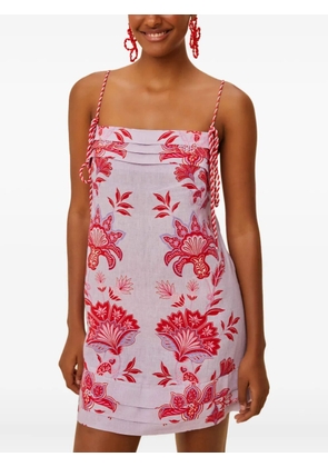 FARM Rio rope strap floral garden mini dress - Purple