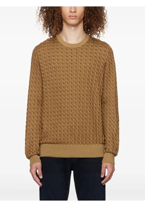 BOSS geometric-pattern silk sweater - Brown