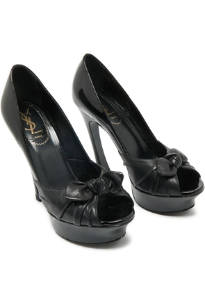 Saint Laurent Pre-Owned Palais B platform peep-toe pumps - Black