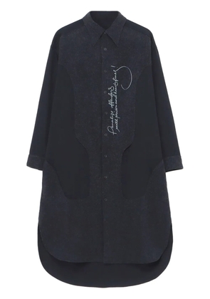 Yohji Yamamoto abstract-print wool shirtdress - Black