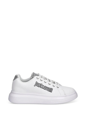 Just Cavalli glitter-trim sneakers - White