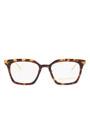 Leisure Society Thorsen tortoise square-frame sunglasses - Brown