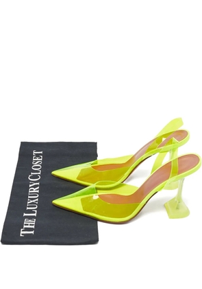 Amina Muaddi Holli Glass slingback pumps - Yellow