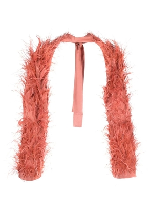 Cult Gaia feather-embellished bolero - Pink