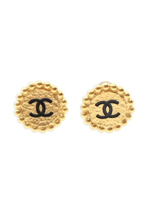 CHANEL Pre-Owned Interlocking CC beaded earrings - Gold