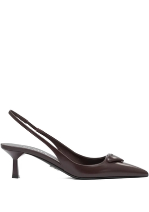 Prada slingback leather pumps - Brown