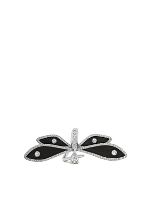 Jewels Aficionado 18K white gold diamond dragonfly ring - Silver