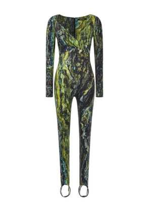 Roberto Cavalli marble-print jumpsuit - Green