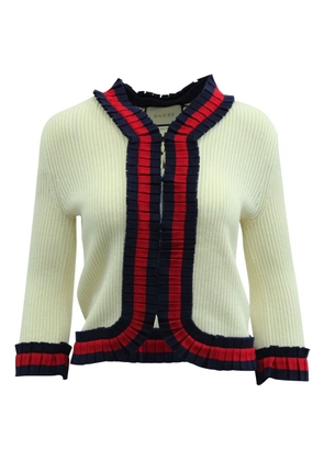Gucci Pre-Owned Web-trim ribbed jacket - Neutrals
