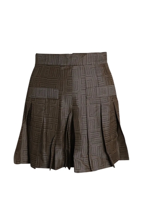 SANDRO Gael pleated jacquard shorts - Brown