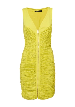 Versace Pre-Owned ruched zip-up dress - Yellow