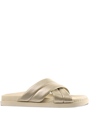 Hogl Tessa cross-strap slide sandals - Gold