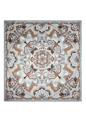 Lancel floral-motif silk scarf - Grey