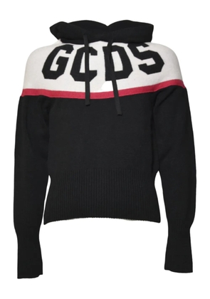 GCDS logo-intarsia hoodie - Black