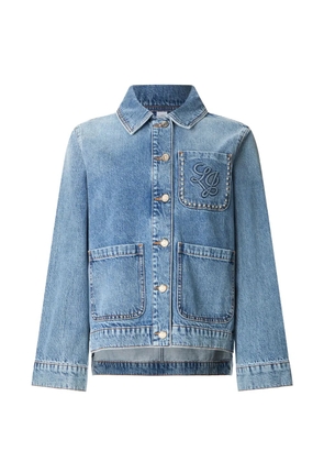 LIU JO logo-detail stud denim jacket - Blue