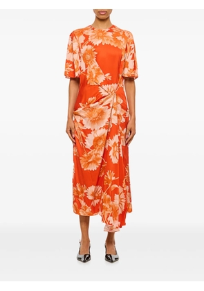 ERDEM pinched-detailing dress - Orange